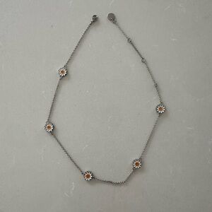 Pura Vida Silver and Orange Daisy Necklace